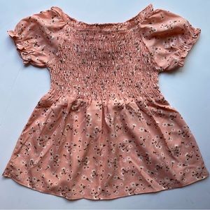 NWT Girls Pink Floral Blouse 6